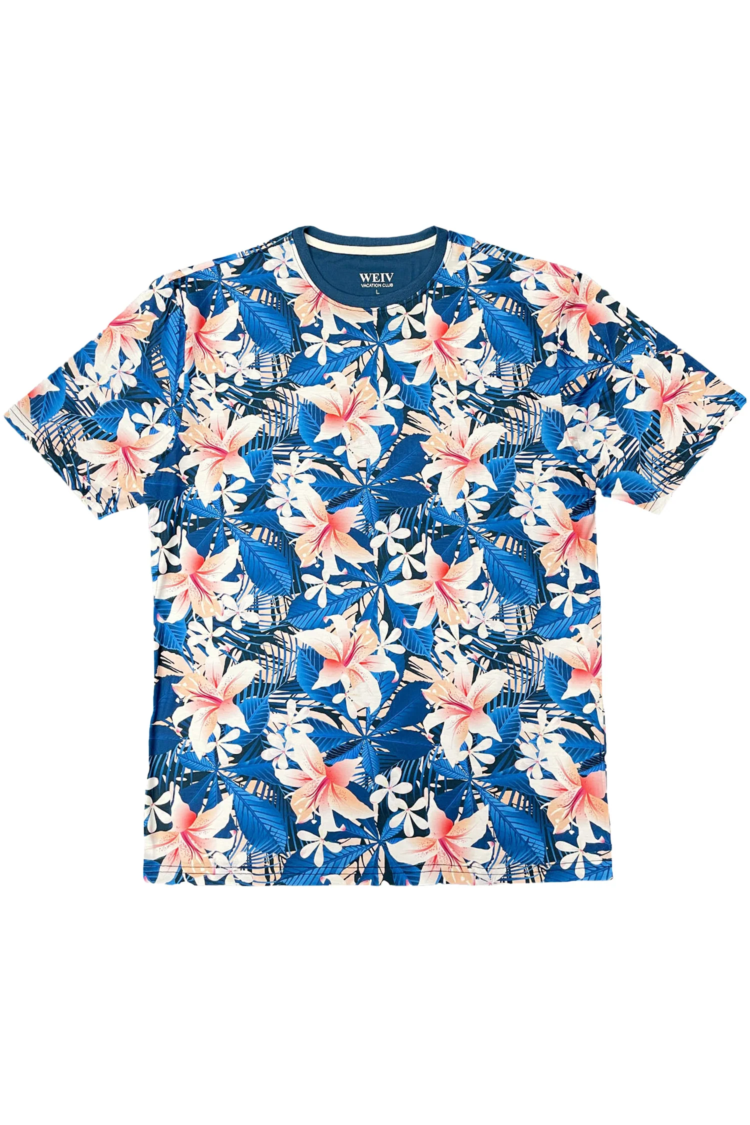 Men's Allover Hawaiian Floral Print Graphic T-Shirt