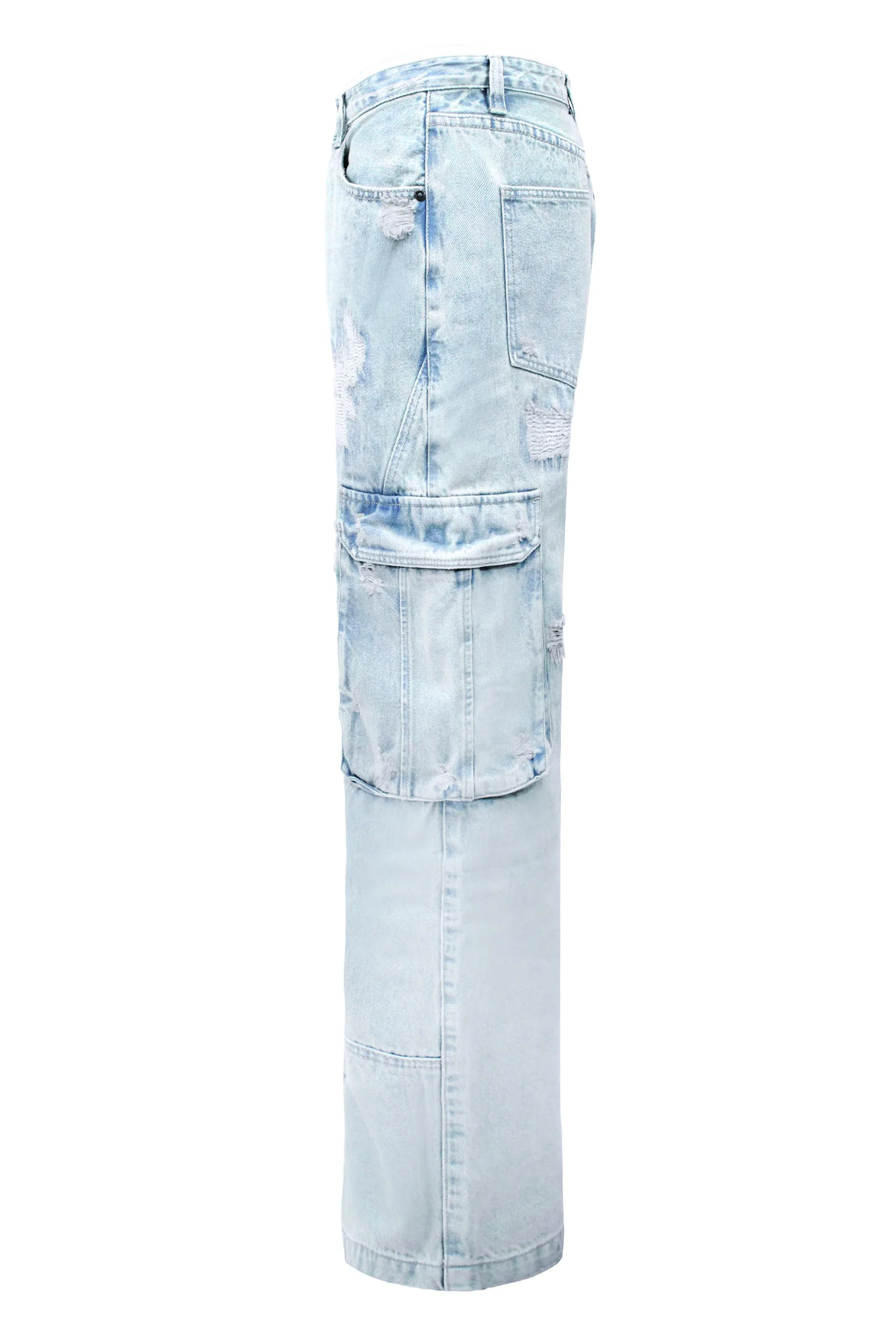 Men's Baggy Fit Cargo Denim Jeans - Image 5