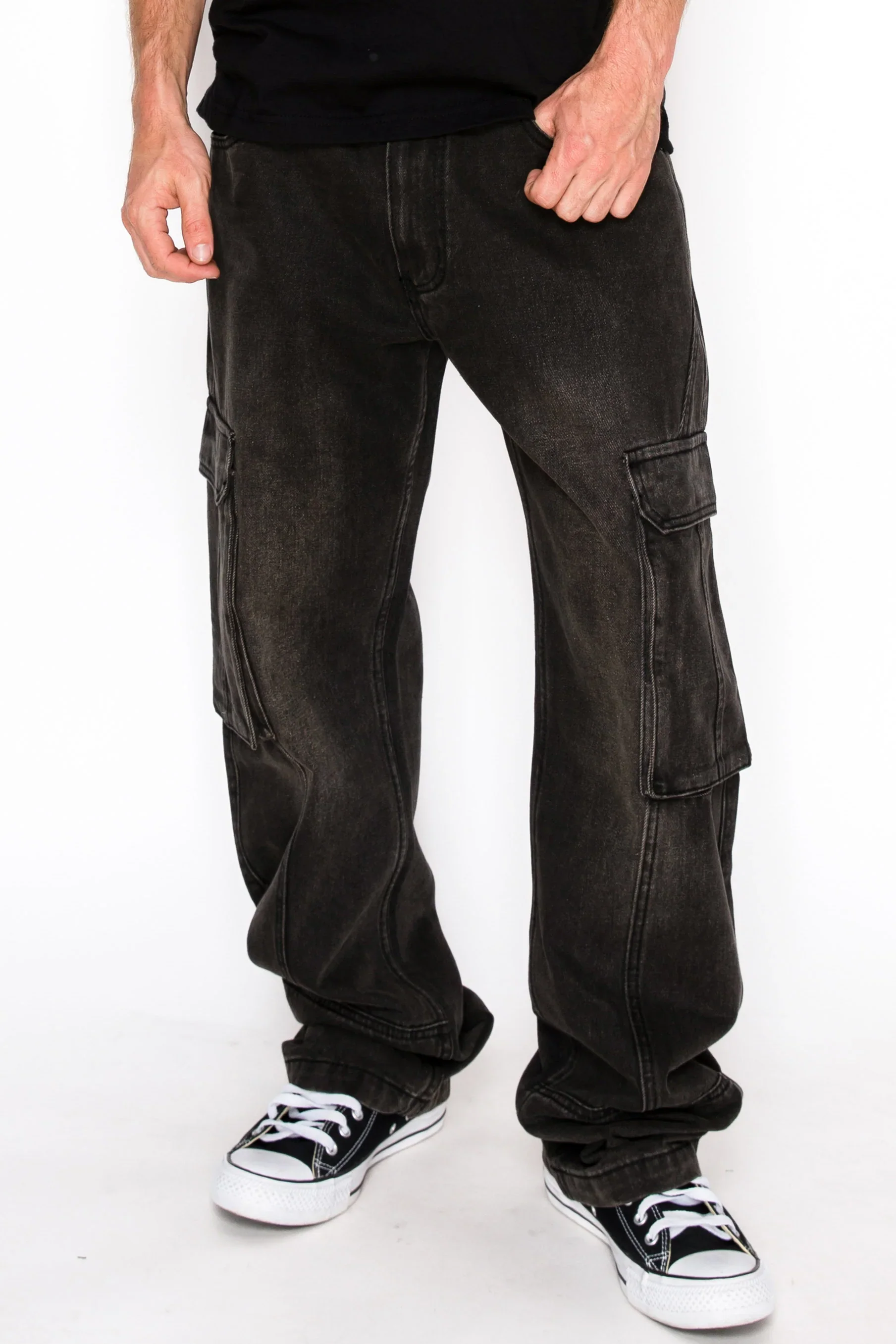 Men's Baggy Fit Cargo Denim Jeans - Image 10