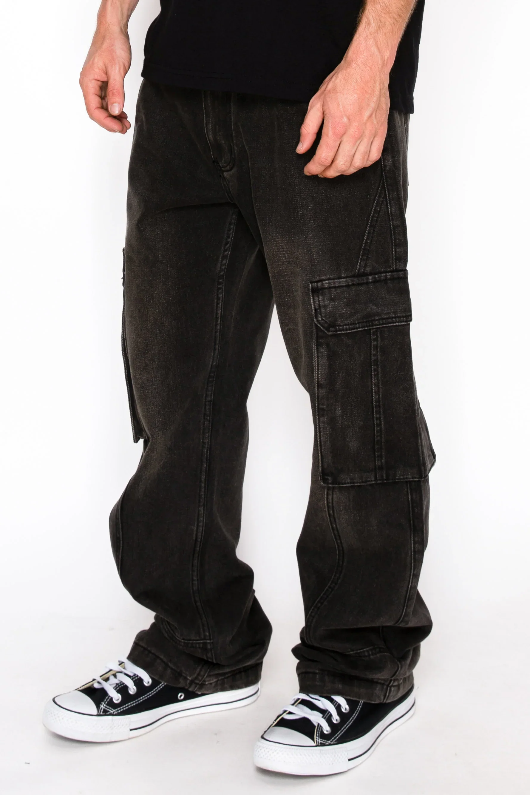Men's Baggy Fit Cargo Denim Jeans - Image 11