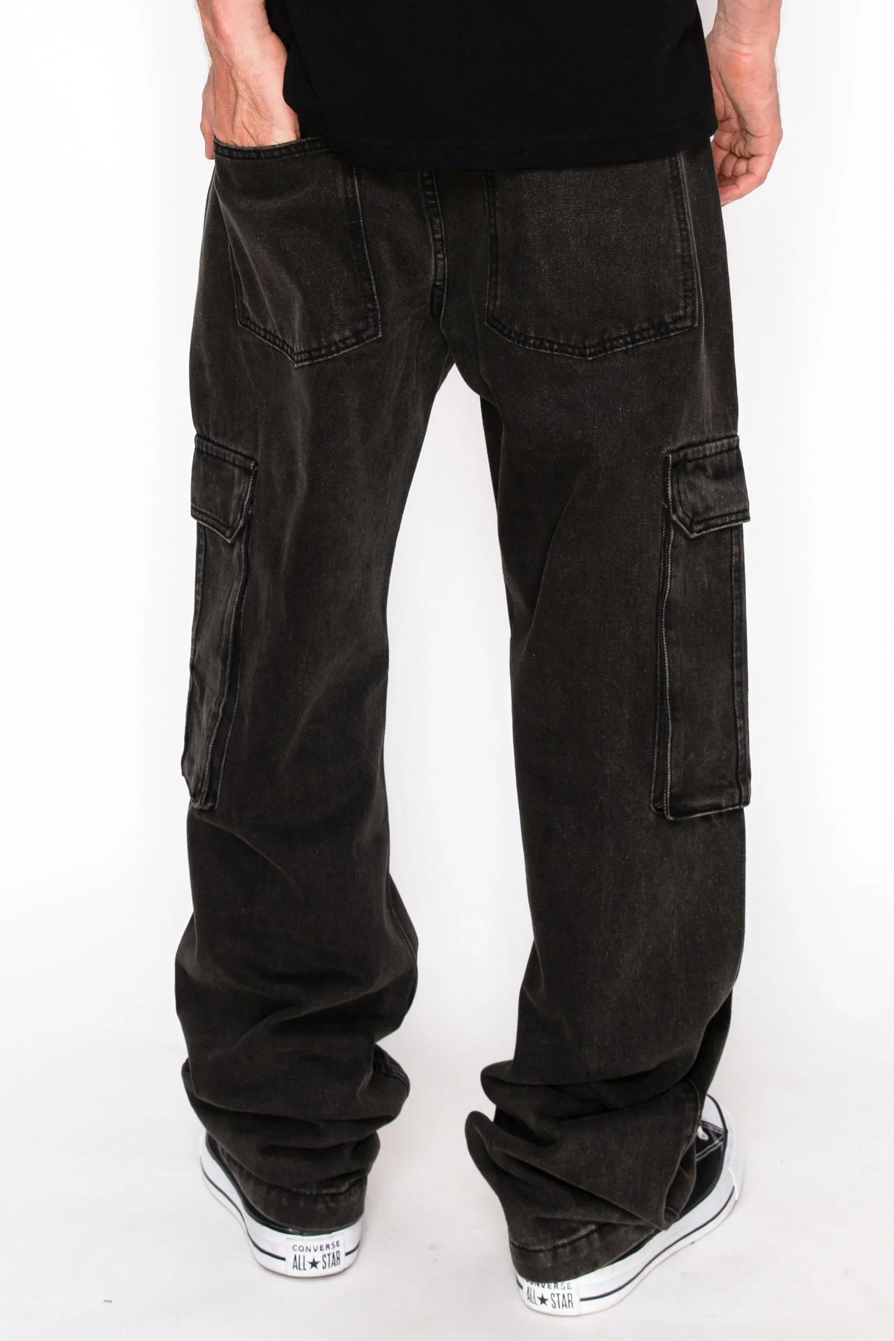 Men's Baggy Fit Cargo Denim Jeans - Image 12