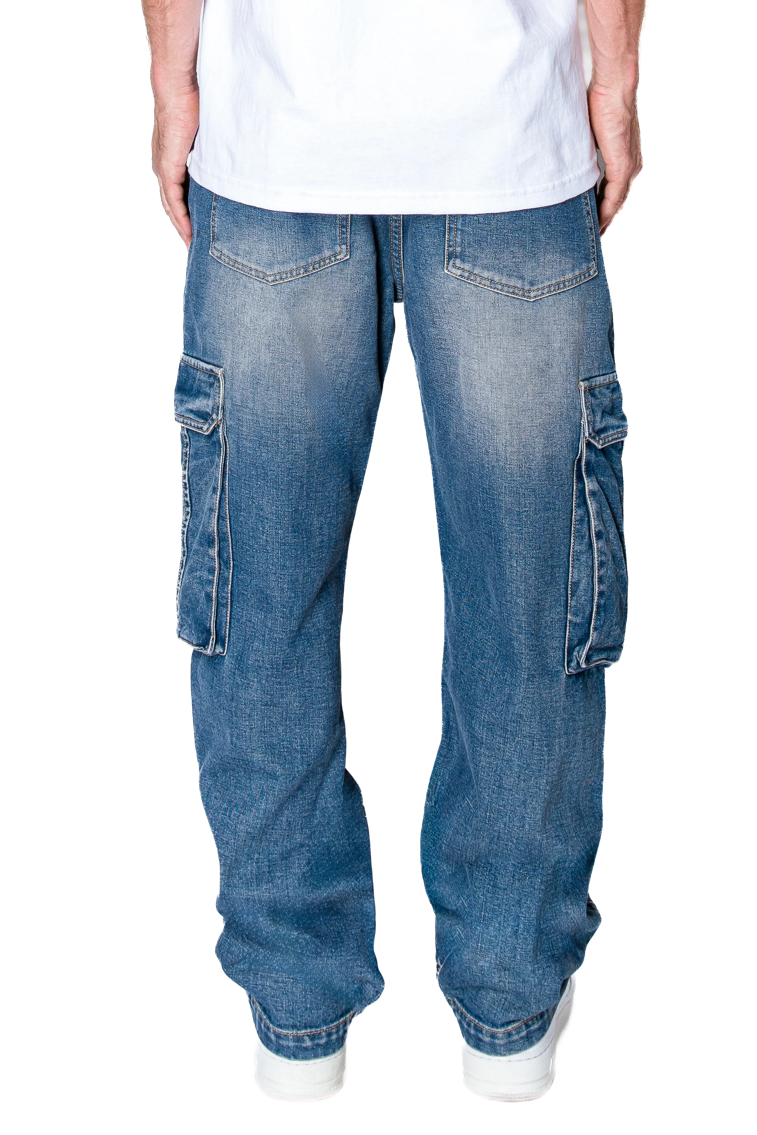 Men's Baggy Fit Cargo Denim Jeans - Image 18