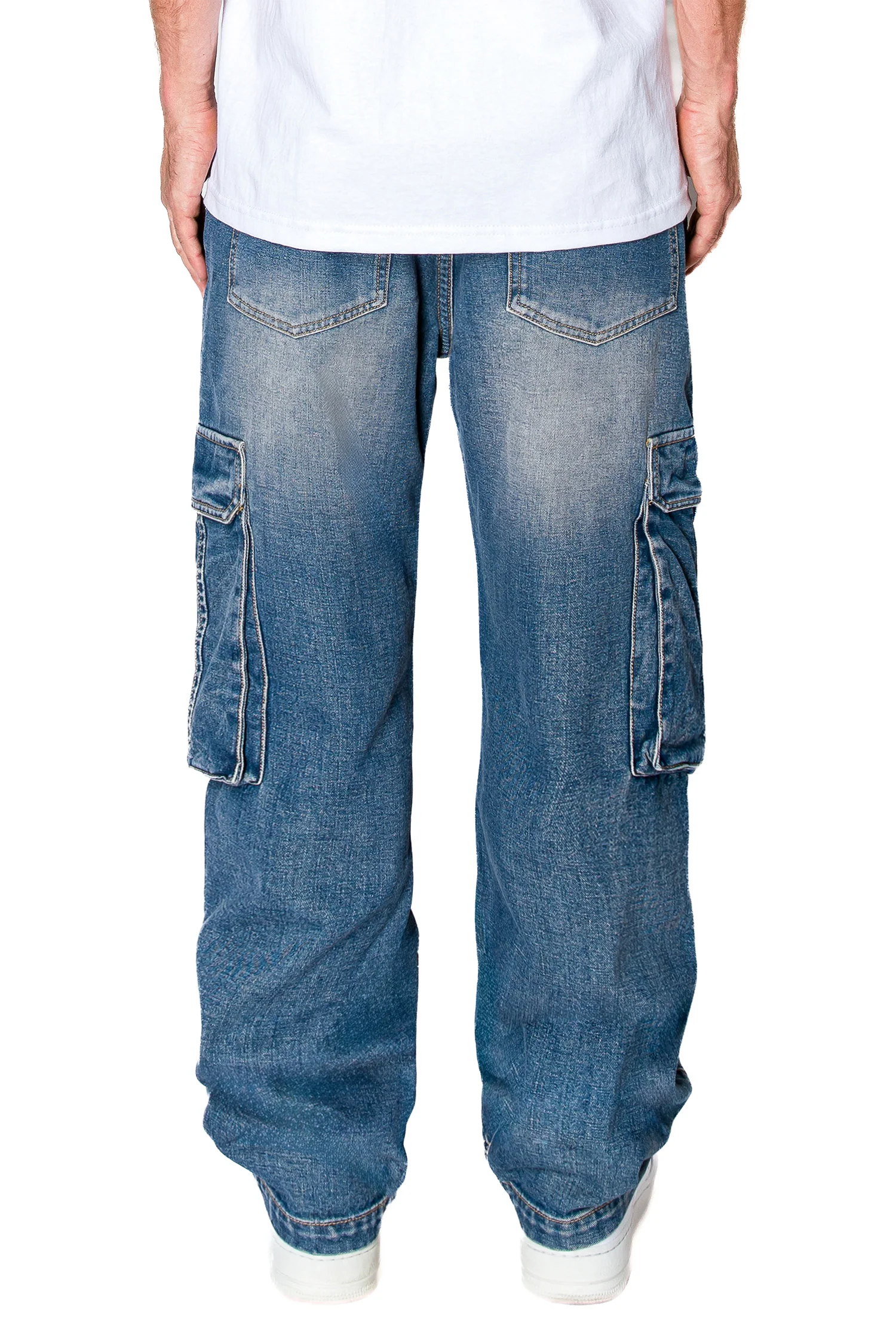 Men's Baggy Fit Cargo Denim Jeans - Image 4