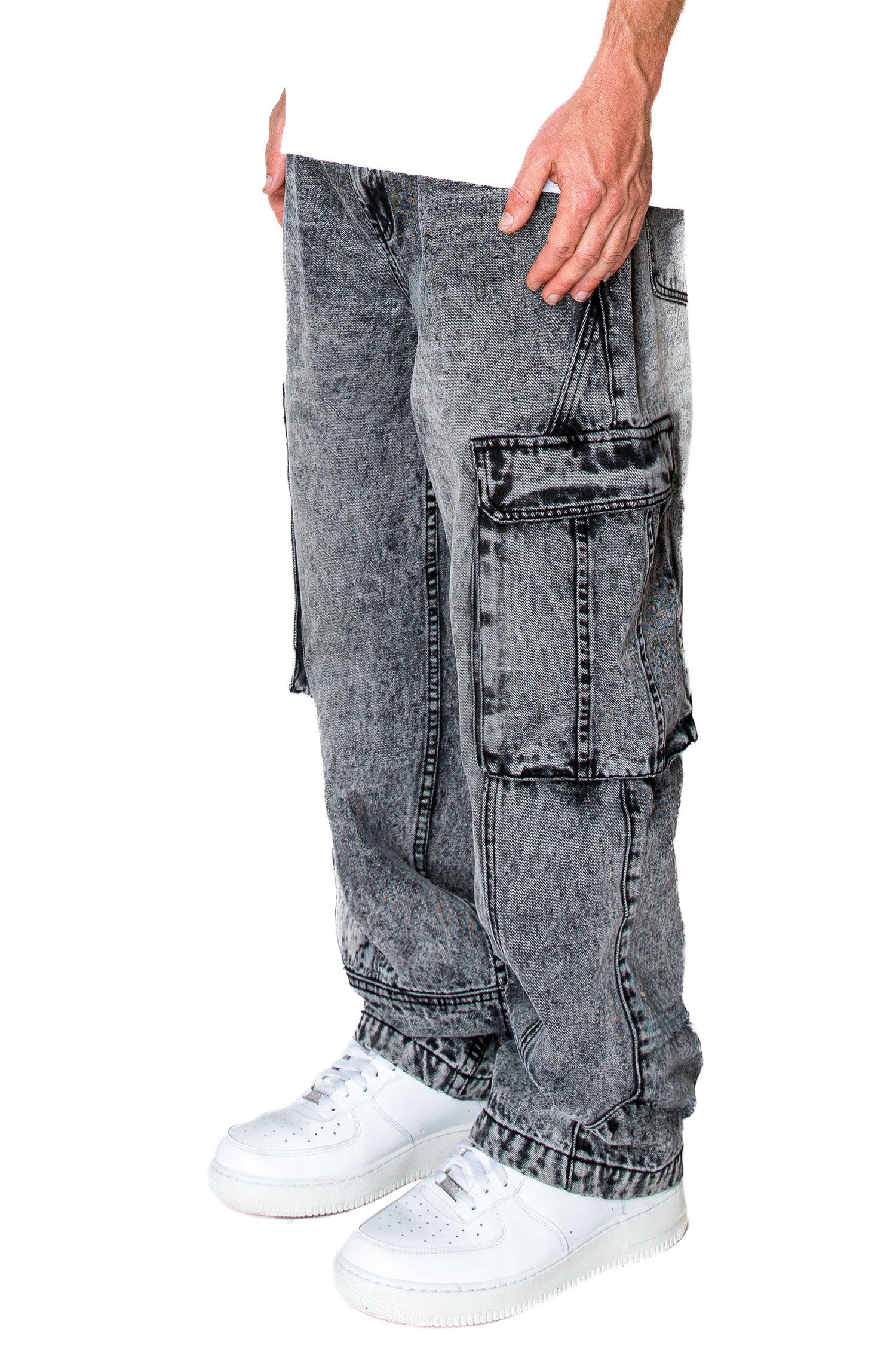Men's Baggy Fit Cargo Denim Jeans - Image 7