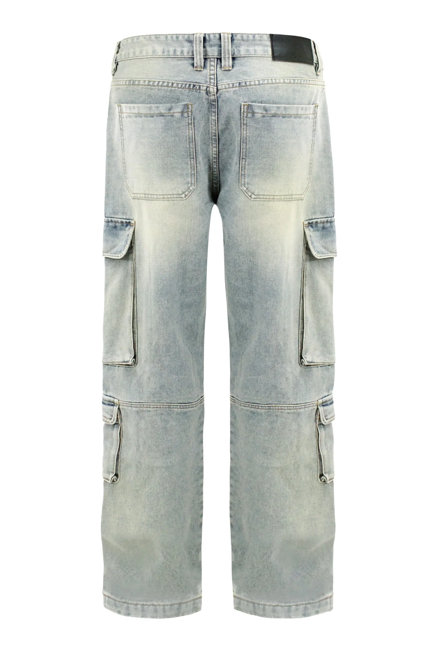 Men's Baggy Fit Multi Cargo Pocket Jeans - Image 3