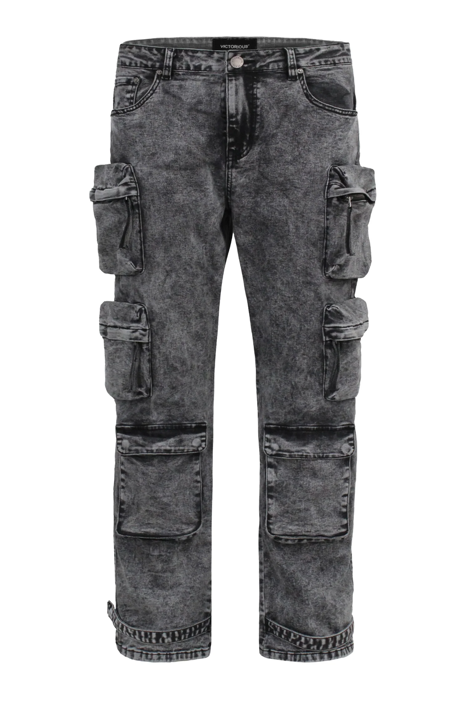 Men's Baggy Fit Multi Pocket Cargo Denim Jeans - Image 5