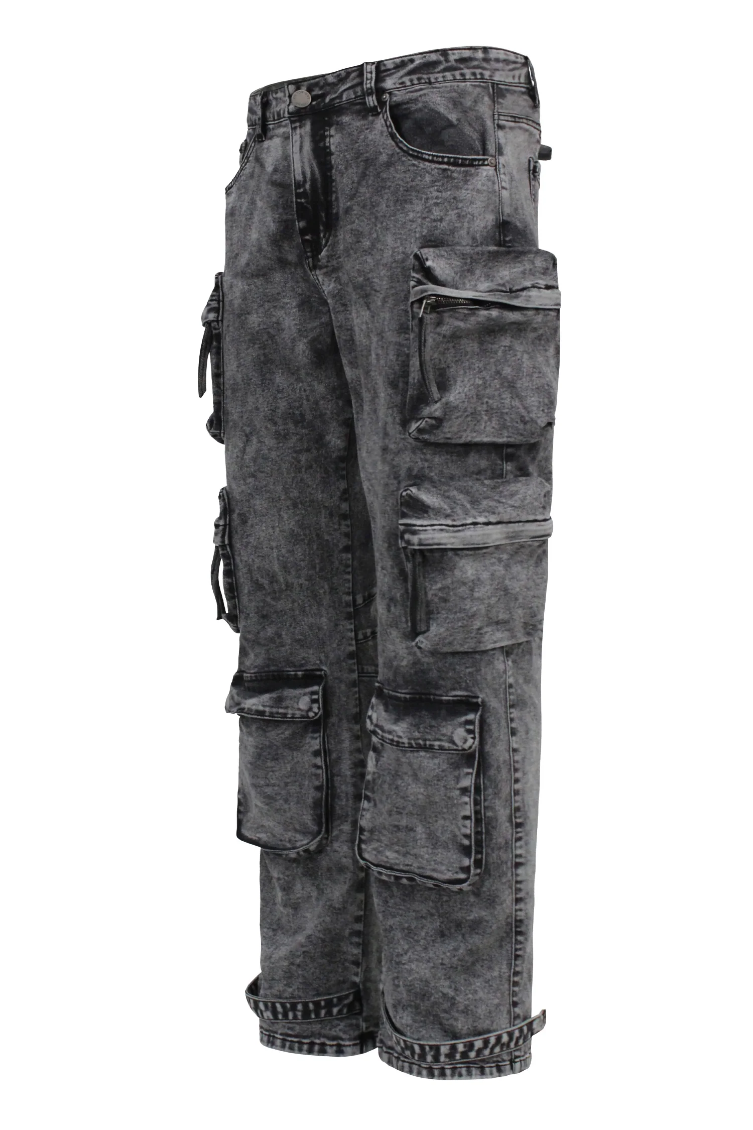 Men's Baggy Fit Multi Pocket Cargo Denim Jeans - Image 8