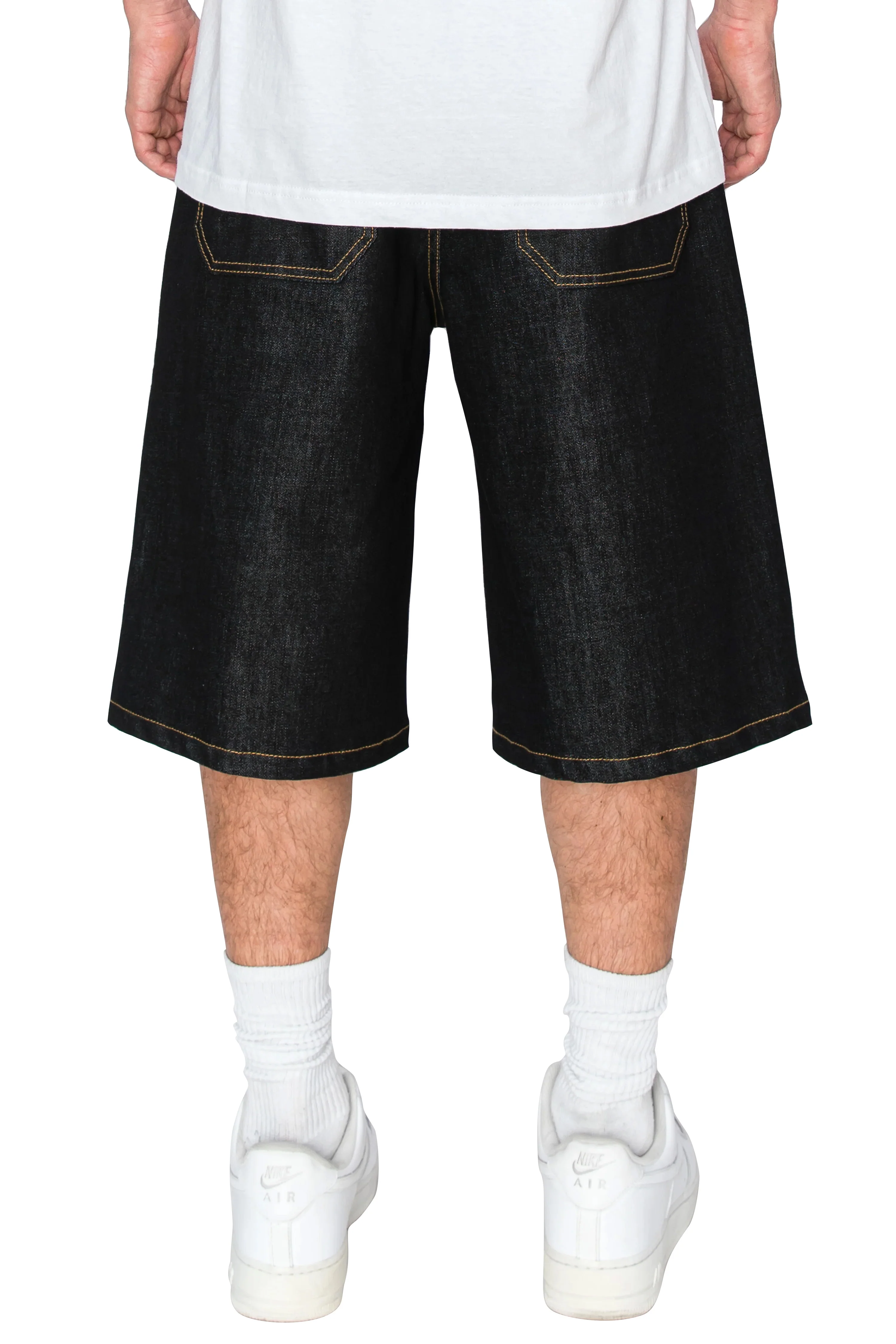Men's Baggy Fit Raw Denim Shorts - Image 10