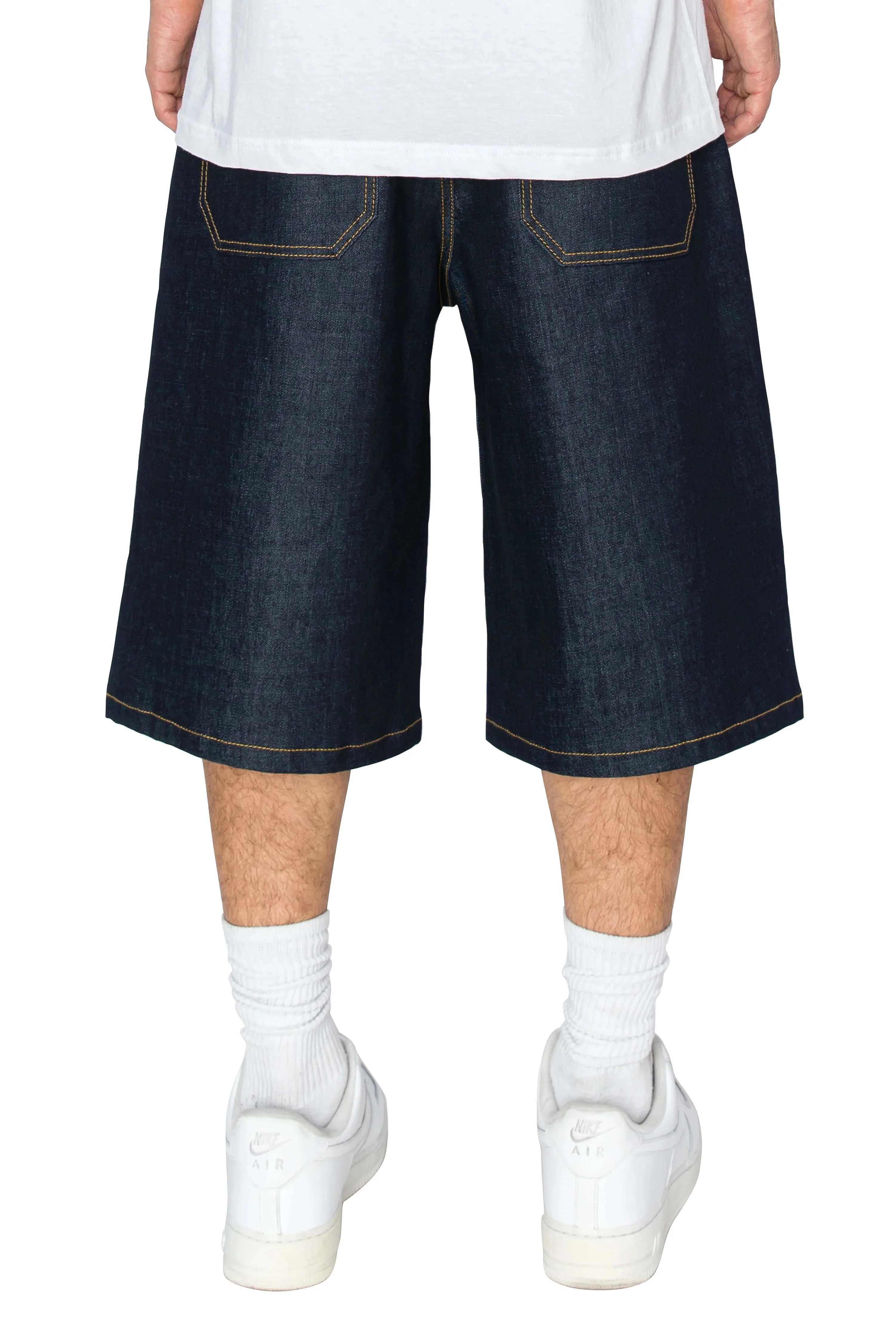 Men's Baggy Fit Raw Denim Shorts - Image 4
