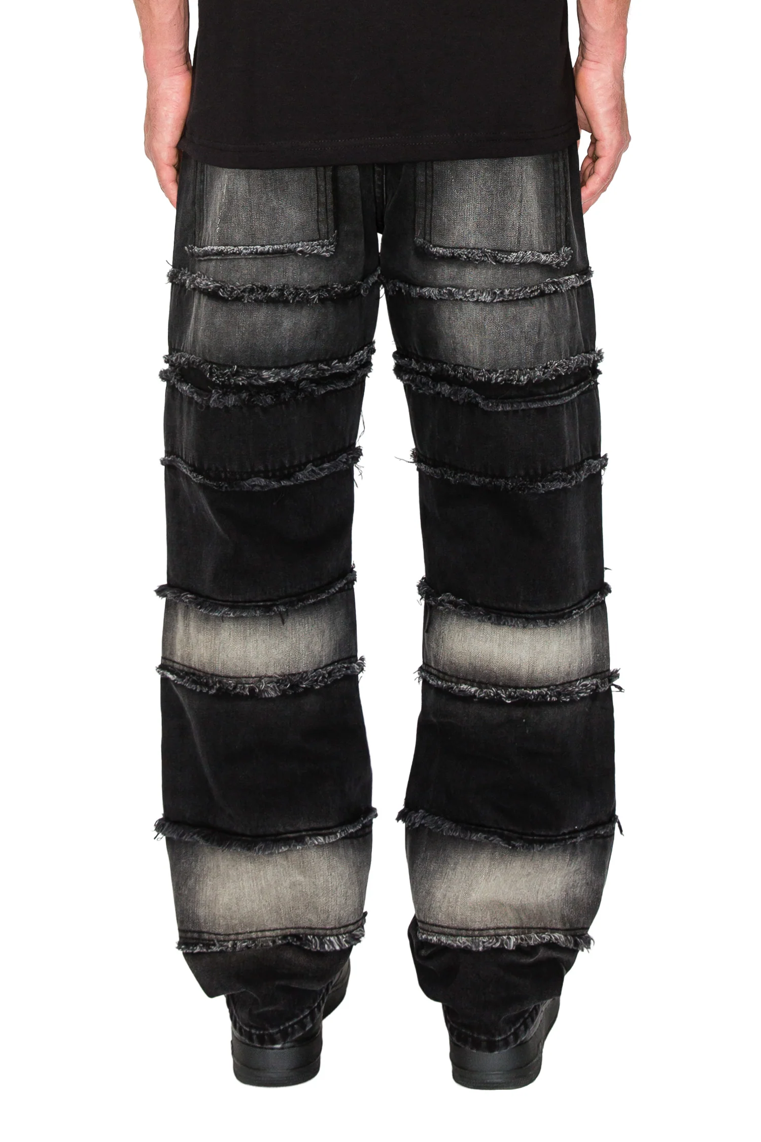 Men's Baggy Fit Raw Edge Denim Jeans - Image 5