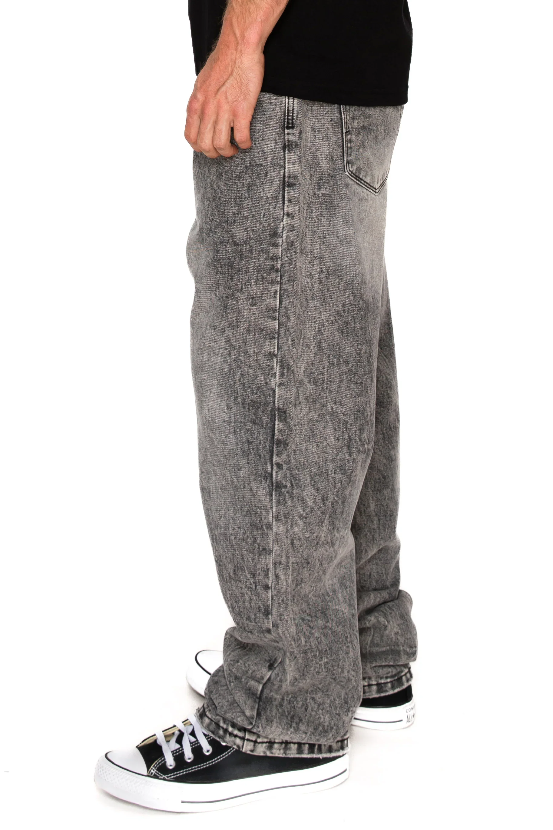 Men's Baggy Fit Stone Washed Jeans - Image 4