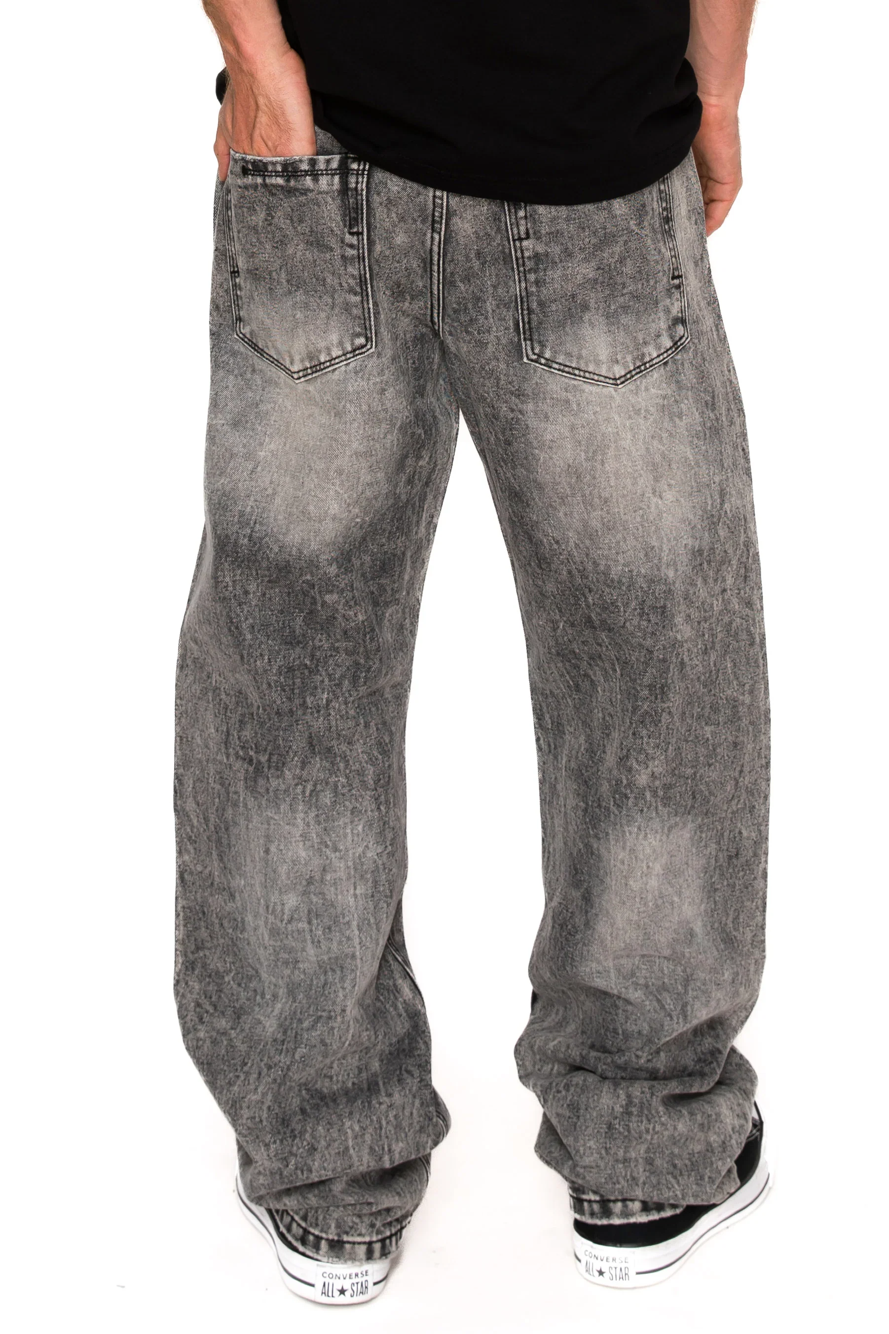 Men's Baggy Fit Stone Washed Jeans - Image 5