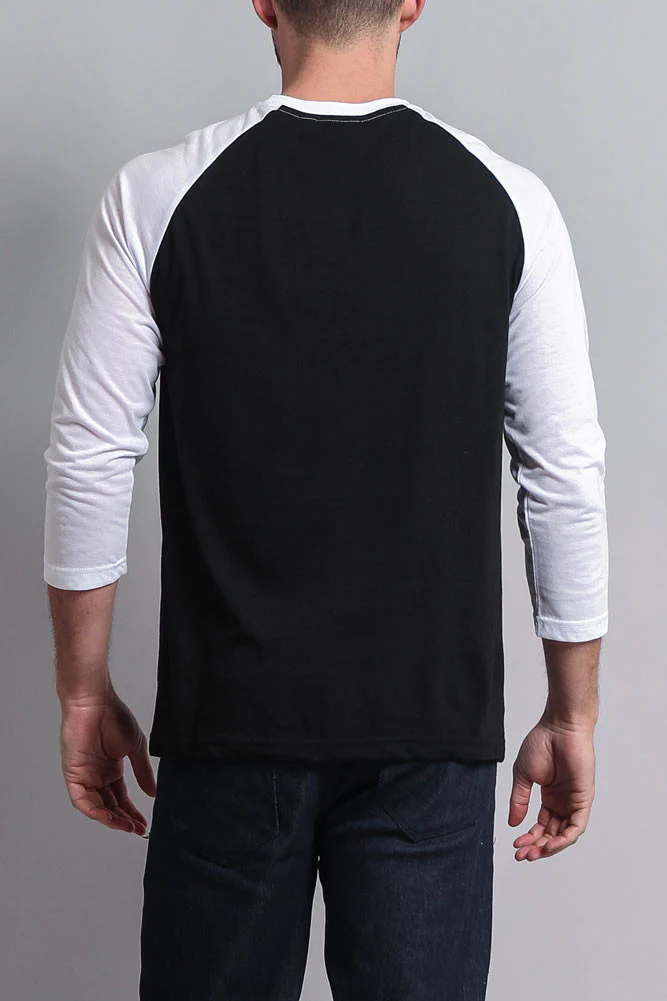 Men's Baseball T-Shirt (Black/White) - Image 3