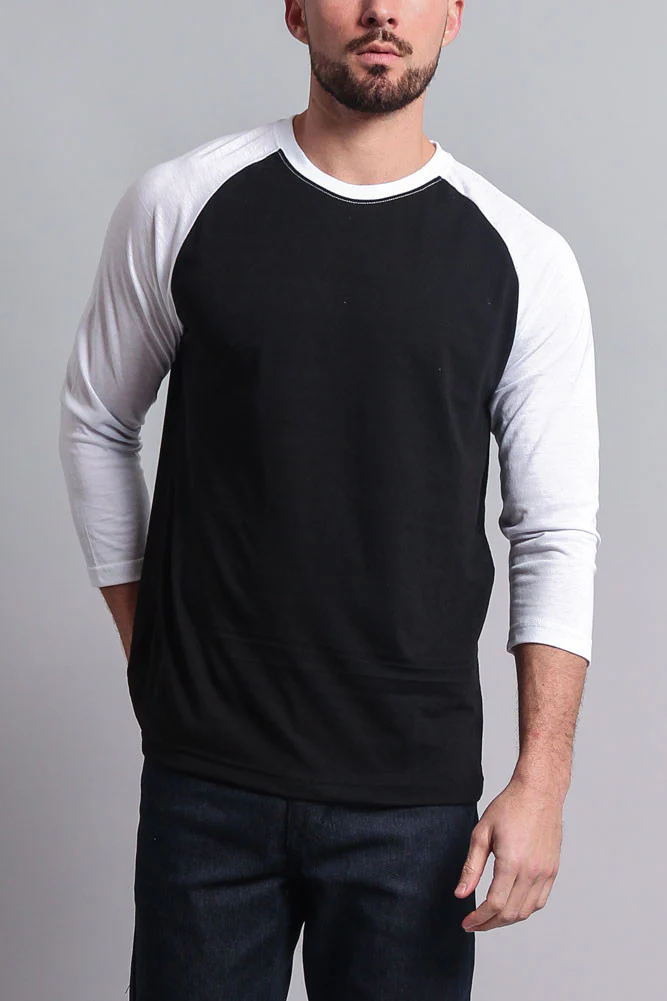 Men's Baseball T-Shirt (Black/White) - Image 5
