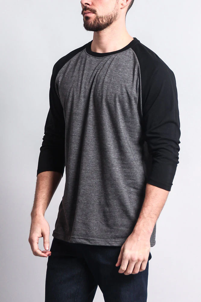 Men's Baseball T-Shirt (Charcoal/Black) - Image 2