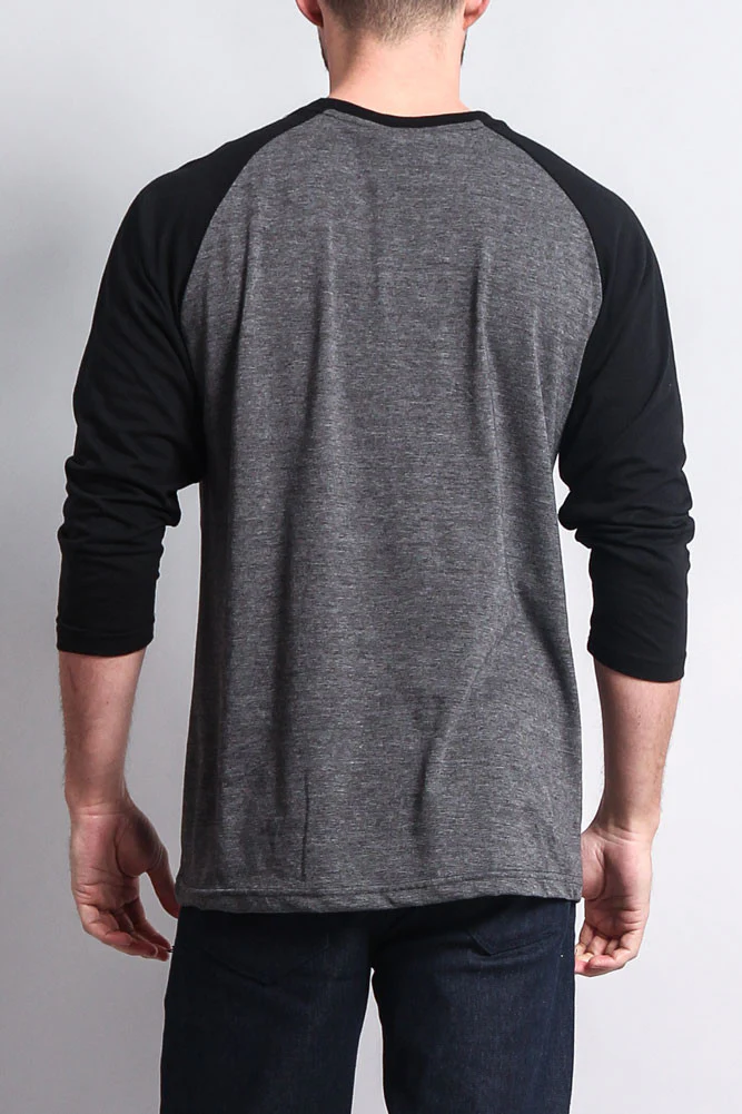 Men's Baseball T-Shirt (Charcoal/Black) - Image 3