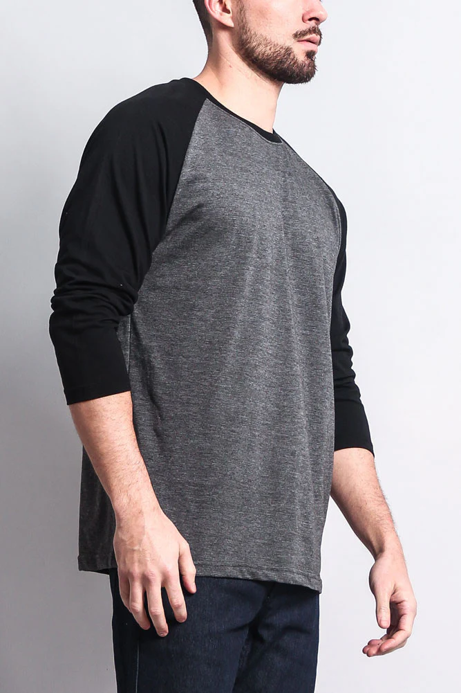 Men's Baseball T-Shirt (Charcoal/Black) - Image 4