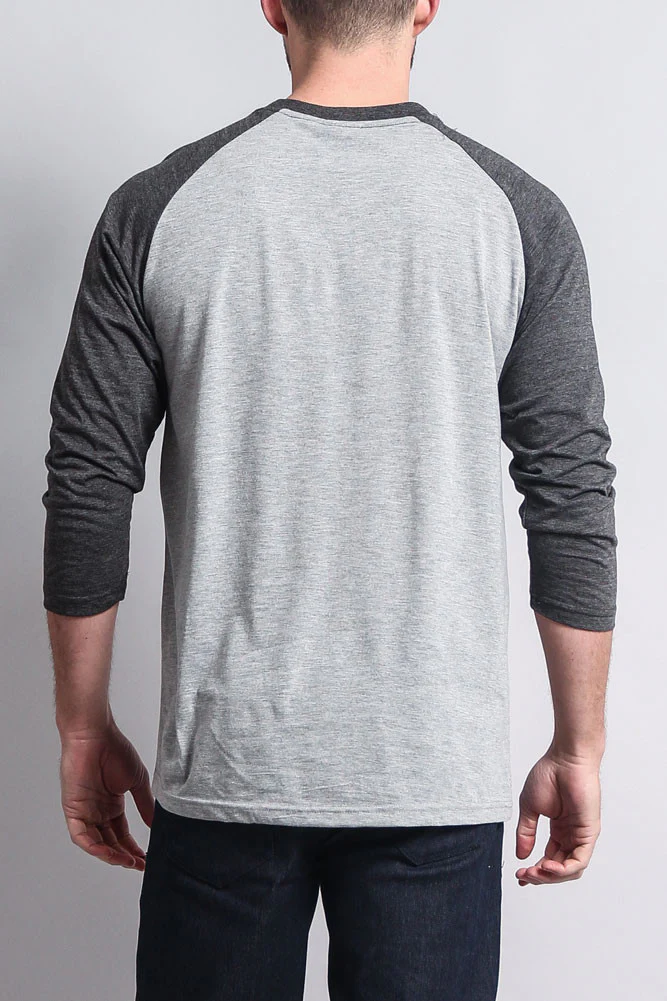 Men's Baseball T-Shirt (Grey/Charcoal) - Image 3