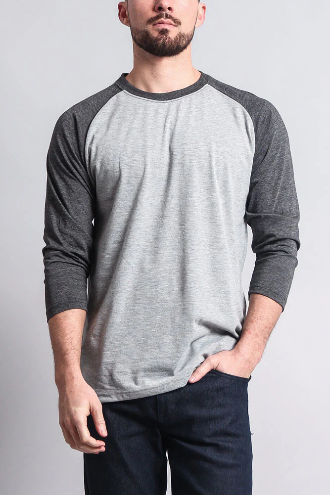 Men's Baseball T-Shirt (Grey/Charcoal) - Image 5