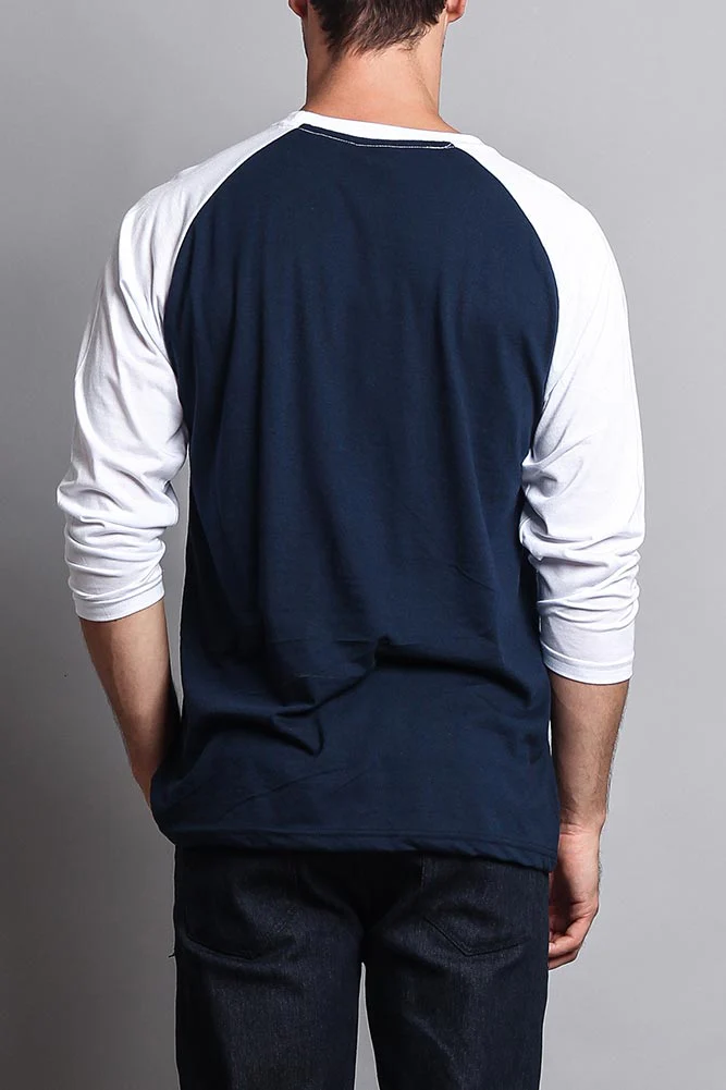 Men's Baseball T-Shirt (Navy/White) - Image 3