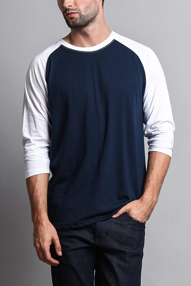 Men's Baseball T-Shirt (Navy/White) - Image 5
