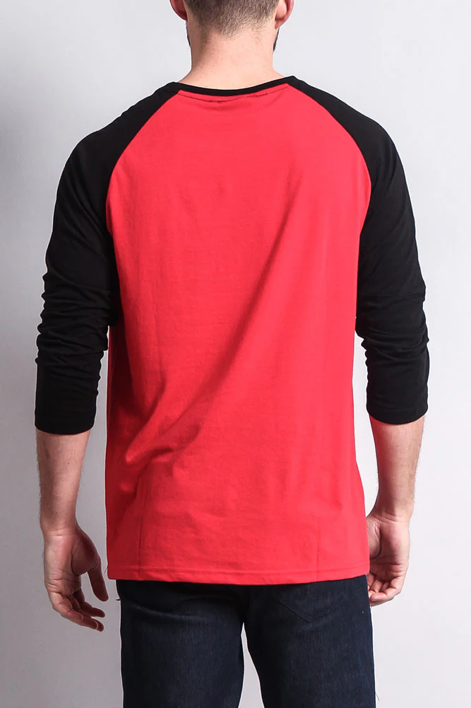 Men's Baseball T-Shirt (Red/Black) - Image 3