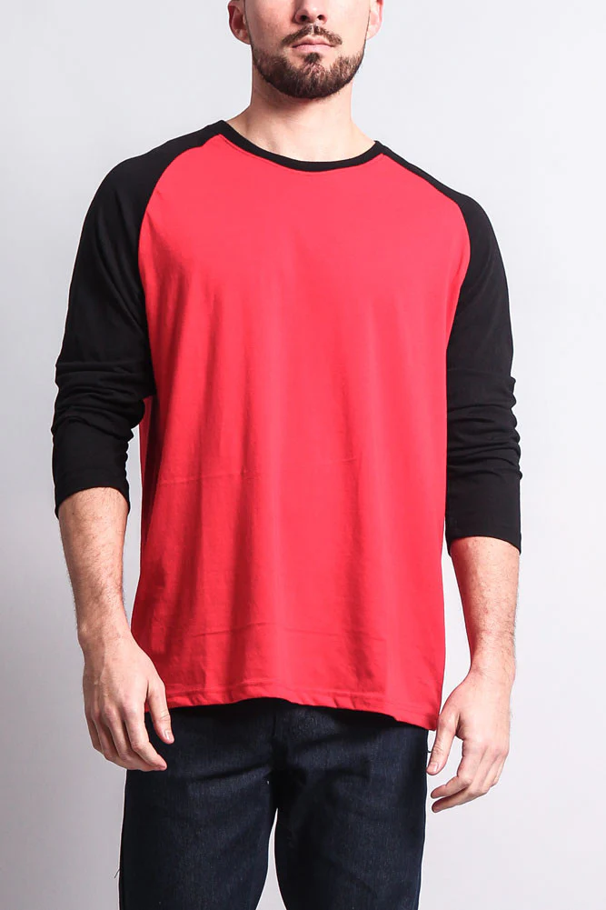 Men's Baseball T-Shirt (Red/Black) - Image 5
