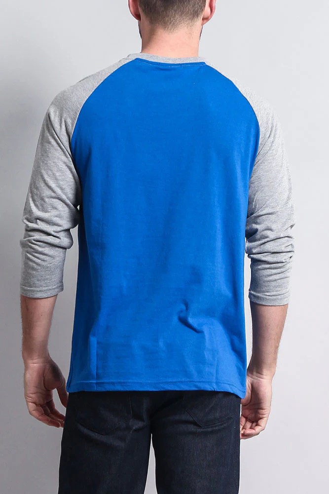 Men's Baseball T-Shirt (Royal Blue/Grey) - Image 3