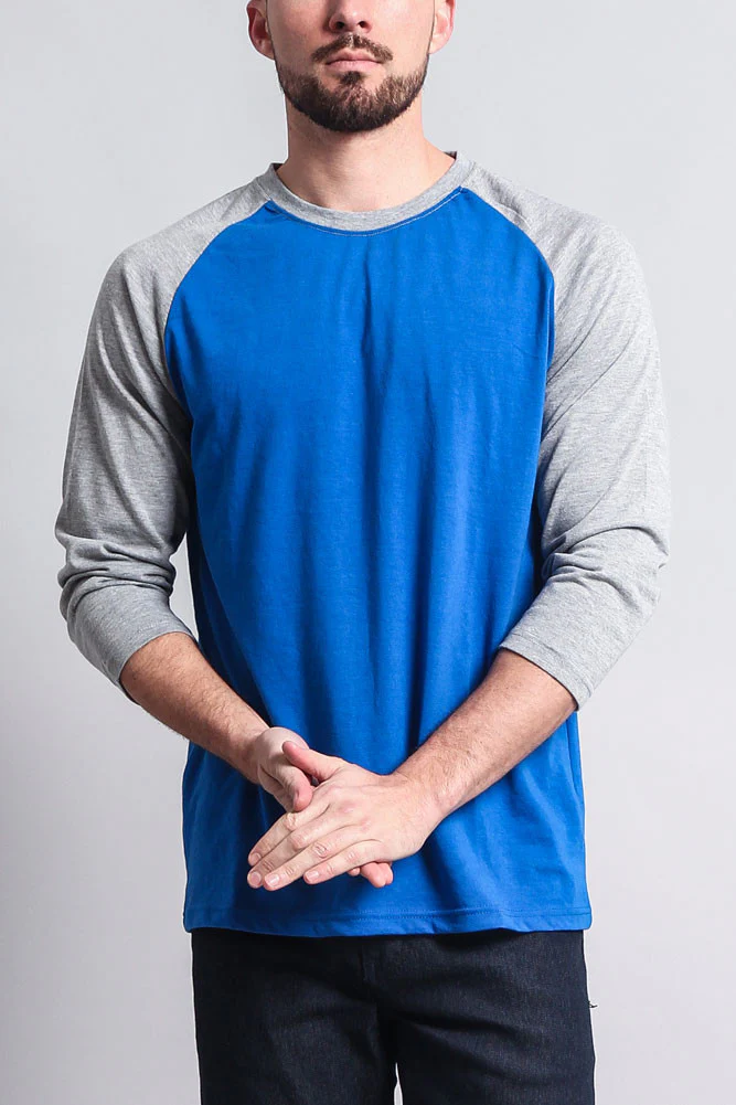 Men's Baseball T-Shirt (Royal Blue/Grey) - Image 5