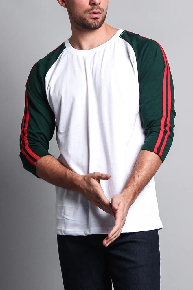 Men's Baseball T Shirt with Stripes - Image 10