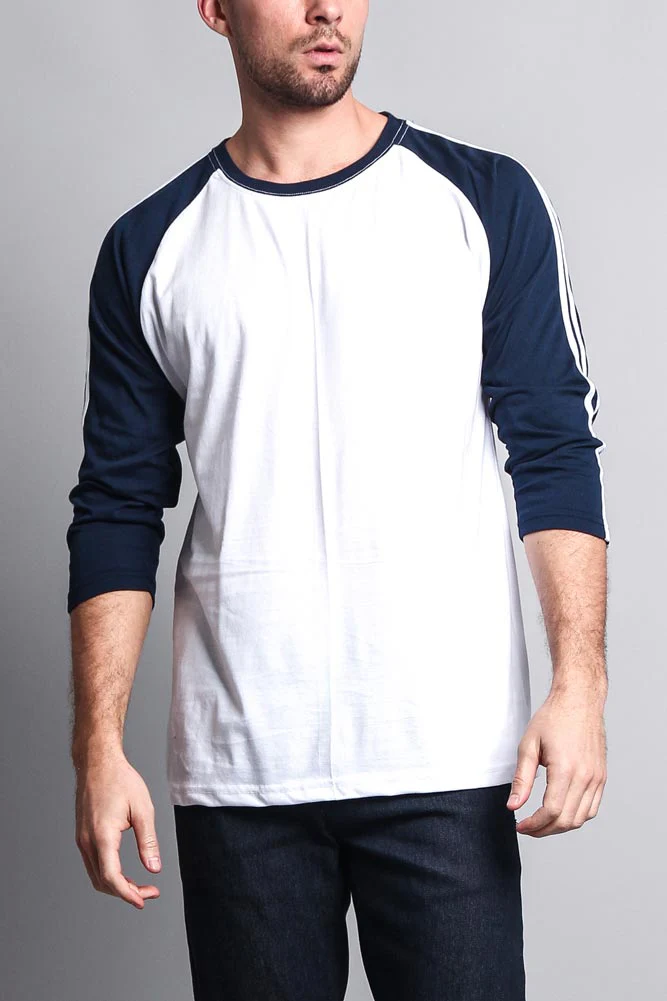 Men's Baseball T Shirt with Stripes - Image 11