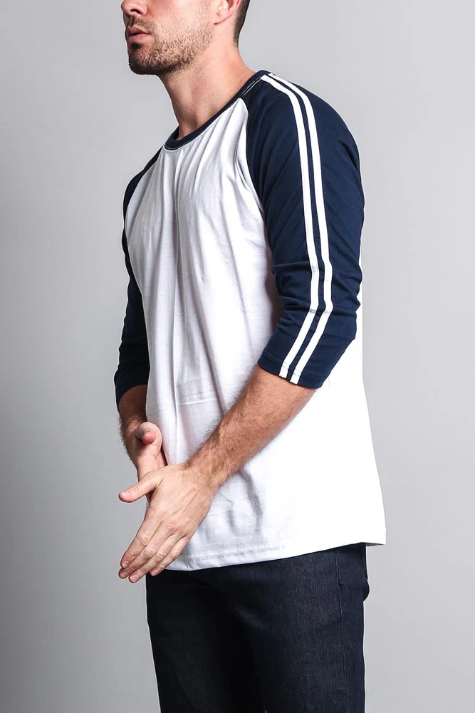 Men's Baseball T Shirt with Stripes - Image 12