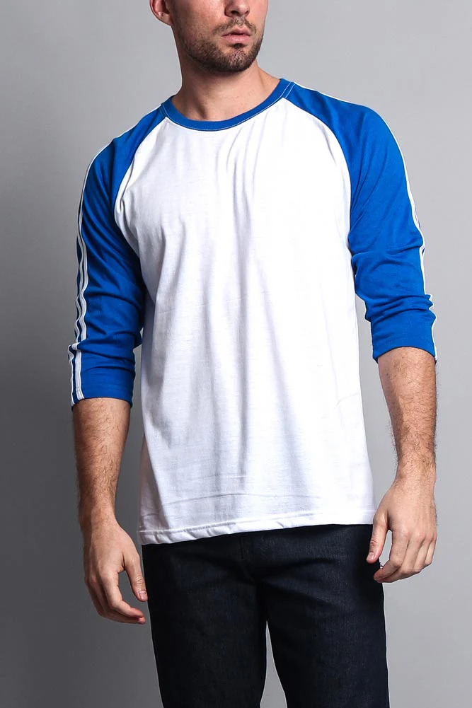 Men's Baseball T Shirt with Stripes - Image 16