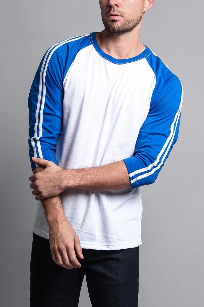 Men's Baseball T Shirt with Stripes - Image 20