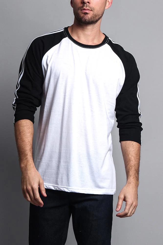 Men's Baseball T Shirt with Stripes - Image 21