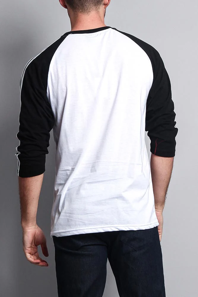 Men's Baseball T Shirt with Stripes - Image 23