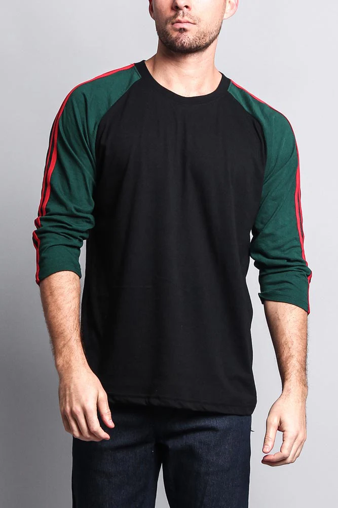 Men's Baseball T Shirt with Stripes - Image 26
