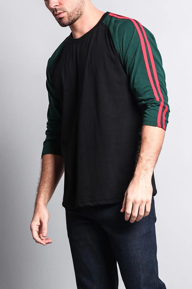 Men's Baseball T Shirt with Stripes - Image 27