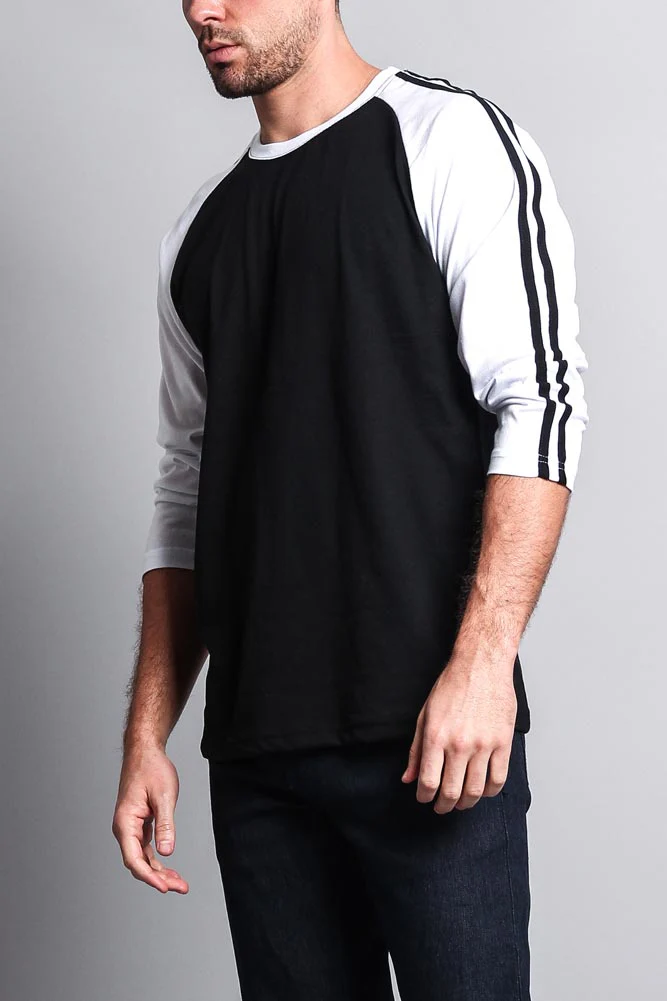 Men's Baseball T Shirt with Stripes - Image 32