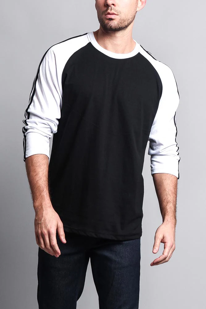 Men's Baseball T Shirt with Stripes - Image 35