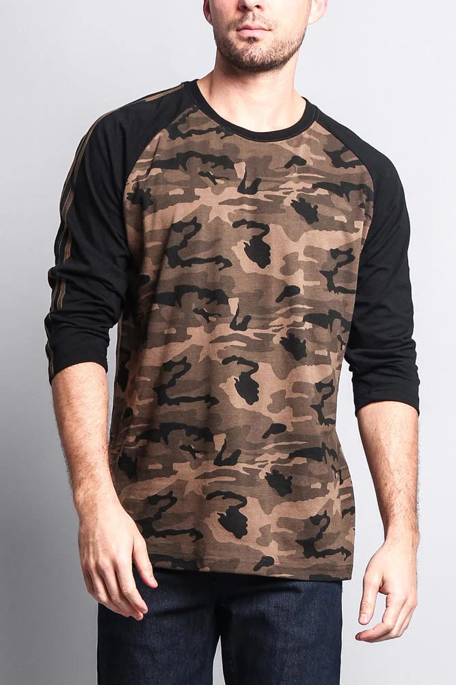 Men's Baseball T Shirt with Stripes - Image 36