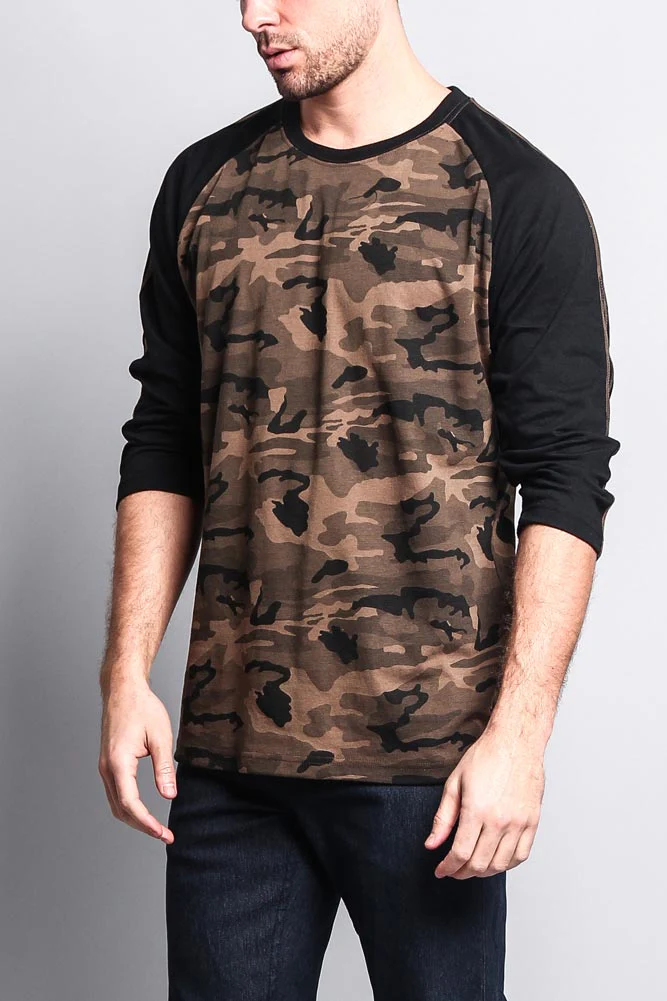 Men's Baseball T Shirt with Stripes - Image 37