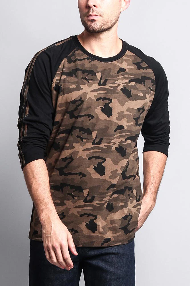 Men's Baseball T Shirt with Stripes - Image 40
