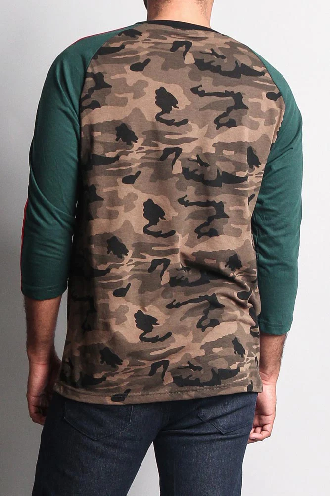 Men's Baseball T Shirt with Stripes - Image 43