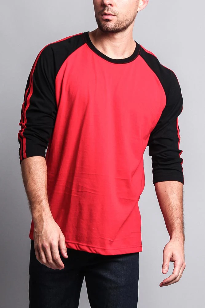 Men's Baseball T Shirt with Stripes - Image 5