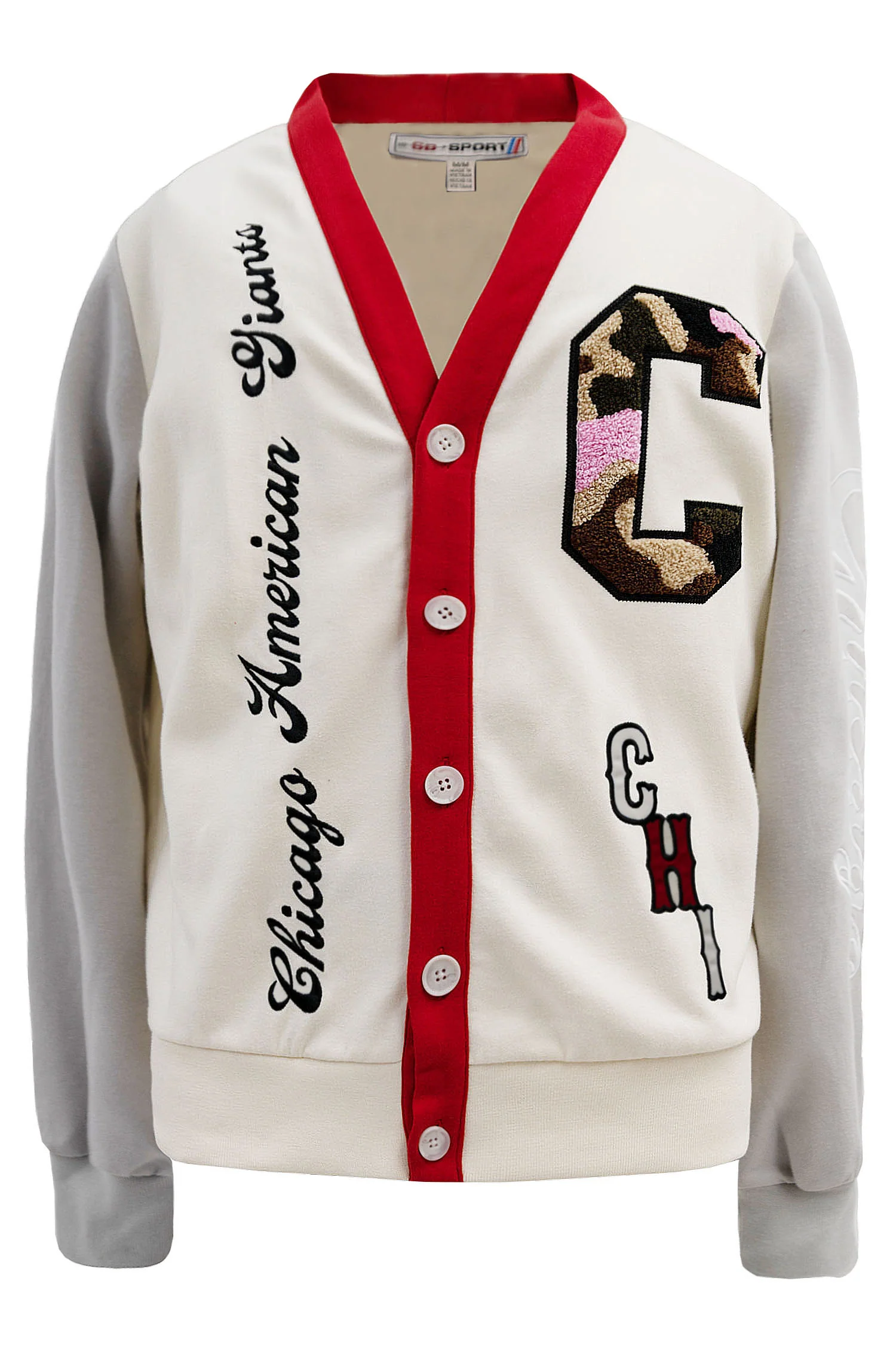 Men's Baseball Team Chenille Patch Embroidery Cardigan - Image 4