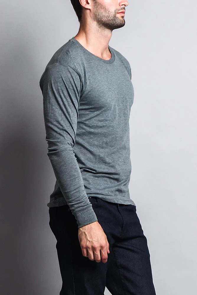 Men's Basic Light Weight Long Sleeve T-Shirt - Image 19