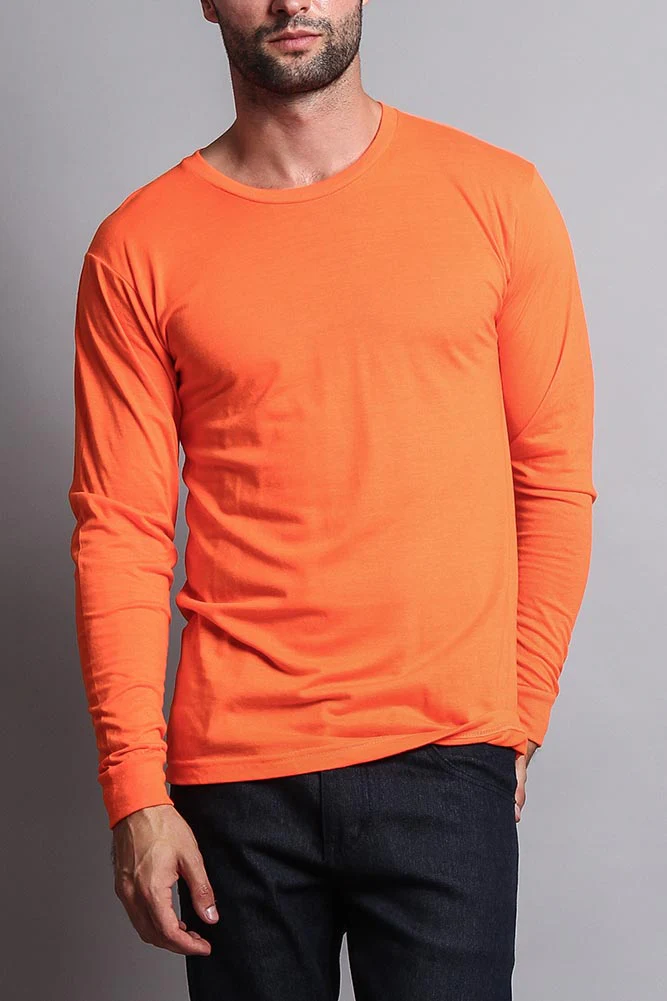 Men's Basic Light Weight Long Sleeve T-Shirt - Image 26