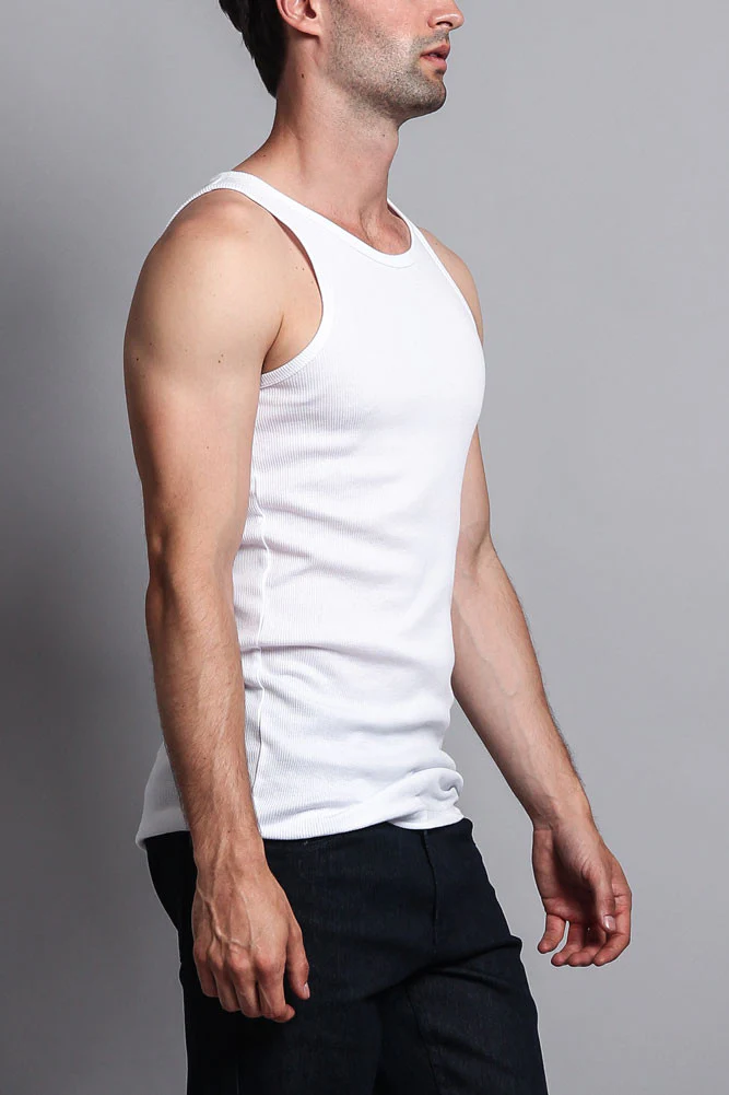 Men's Basic Solid Ribbed Tank Top (2-Pack) - Image 29