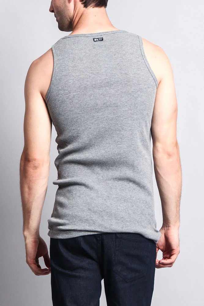 Men's Basic Solid Ribbed Tank Top (2-Pack) - Image 9